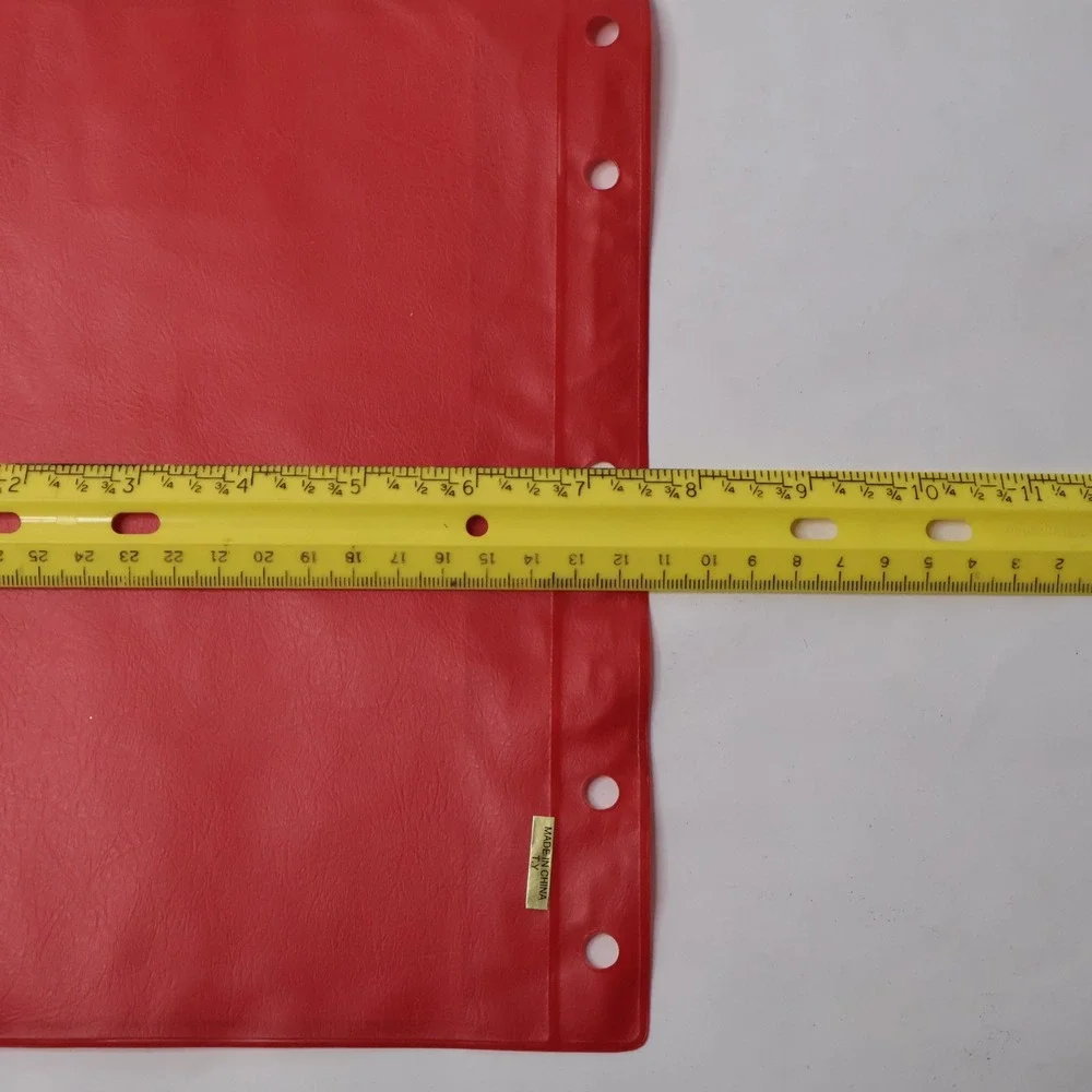 NEW VTG 90s‎ Mead Plastic Red Zip Pouch Pencil Case for Binder Clear Front NOS